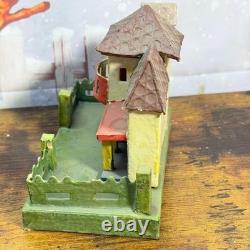 Vintage Christmas Village Paper Cardboard Putz House Japan LARGE LAKKIE 1930's