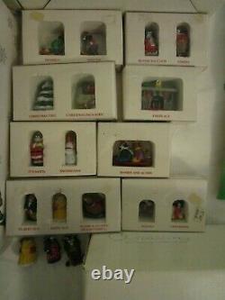 Vintage DEPT 56 Hide A Way Hollow Christmas Village 5 Houses 11 Figures 6 1989