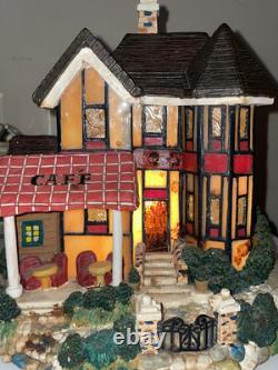 Vintage Dale Tiffany Cafe Stained Glass Village (ddrom)