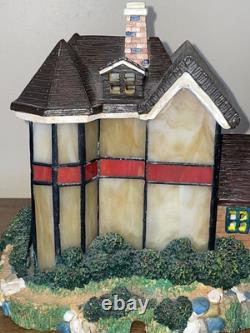 Vintage Dale Tiffany Cafe Stained Glass Village (ddrom)