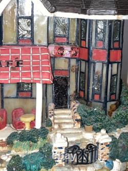 Vintage Dale Tiffany Cafe Stained Glass Village (ddrom)
