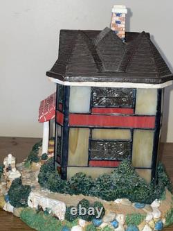 Vintage Dale Tiffany Cafe Stained Glass Village (ddrom)