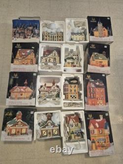 Vintage Dickens Collectibles Porcelain Lighted Houses Lot of (8) Christmas