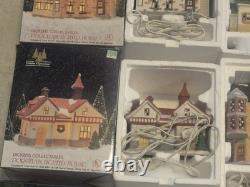 Vintage Dickens Collectibles Porcelain Lighted Houses Lot of (8) Christmas