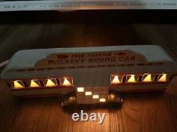 Vintage Disney 1980s Dept 56 Mickeys Dining Car MIB Diner Christmas Village