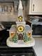 Vintage Handmade Ceramic Christmas Village Church Light Up