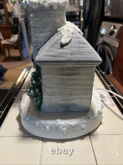Vintage Handmade Ceramic Christmas Village Church Light Up