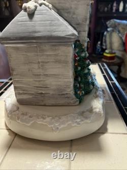 Vintage Handmade Ceramic Christmas Village Church Light Up