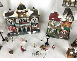 Vintage Kirkland Christmas Handpainted 37 Pc Porcelain Lighted Victorian Village