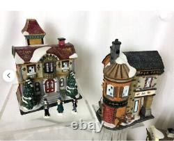 Vintage Kirkland Christmas Handpainted 37 Pc Porcelain Lighted Victorian Village