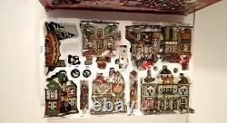 Vintage Kirkland Christmas Handpainted 37 Pc Porcelain Lighted Victorian Village