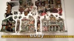 Vintage Kirkland Christmas Handpainted 37 Pc Porcelain Lighted Victorian Village