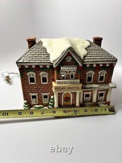 Vintage Lefton Colonial Christmas Village Hospital House Lighted Porcelain 1993