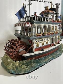 Vintage Lemax Carole Towne River Belle Steamboat Paddlewheel Ship WORKS