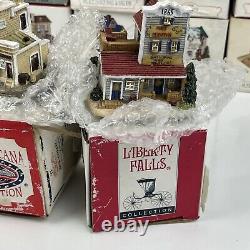 Vintage Liberty Falls Americana Collection Village Houses People All In Boxes