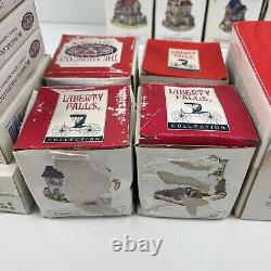 Vintage Liberty Falls Americana Collection Village Houses People All In Boxes