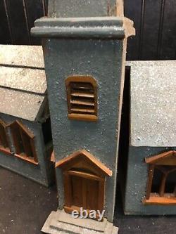 Vintage Mica Glitter Hand Made Art Wood Christmas Church 1940s vintage