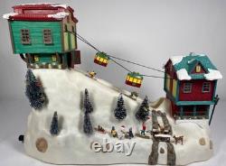 Vintage Mr Christmas Winter Wonderland Cable Car Ski Slope Animated Musical