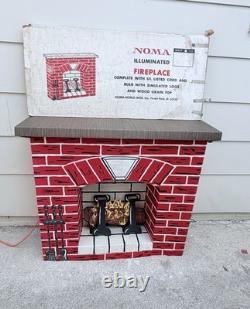 Vintage NOMA Lighted Cardboard Fireplace 1950s in Box Complete