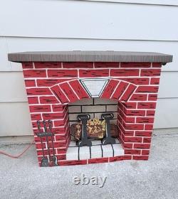 Vintage NOMA Lighted Cardboard Fireplace 1950s in Box Complete