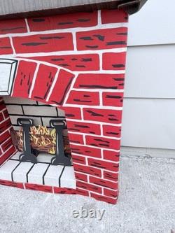 Vintage NOMA Lighted Cardboard Fireplace 1950s in Box Complete