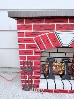 Vintage NOMA Lighted Cardboard Fireplace 1950s in Box Complete