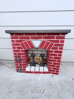 Vintage NOMA Lighted Cardboard Fireplace 1950s in Box Complete