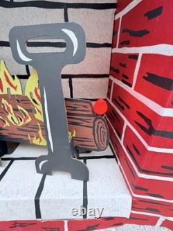 Vintage NOMA Lighted Cardboard Fireplace 1950s in Box Complete