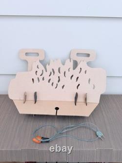 Vintage NOMA Lighted Cardboard Fireplace 1950s in Box Complete