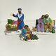 Vintage O'Well African American Man Woman Child Mailman Christmas village RARE