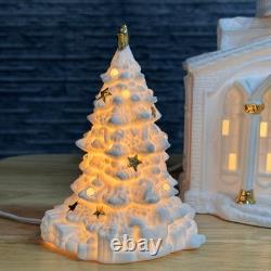 Vintage Porcelain Lighted Church Set 8 Carolers Figurine Christmas Decor Gift