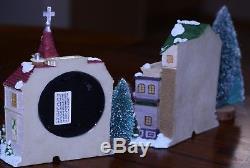 Vintage Porcelain Little Christmas Village 26 Piece Set Original Box musical