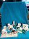 Vintage Putz Christmas Village Cardboard Mica Glitter Houses Japan with Santa