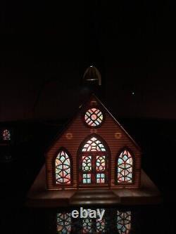 Vintage Regency Lighted Musical Christmas Alpine Village Church Silent Night