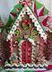 Vintage Style Large Faux Gingerbread House Christmas Cottage
