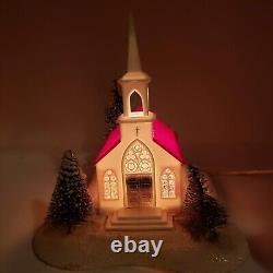 Vtg 50s Noma Lites Musical Light Up Christmas Church Works Plays Silent Night