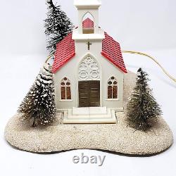 Vtg 50s Noma Lites Musical Light Up Christmas Church Works Plays Silent Night