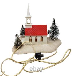 Vtg 50s Noma Lites Musical Light Up Christmas Church Works Plays Silent Night