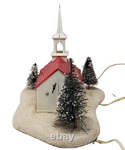 Vtg 50s Noma Lites Musical Light Up Christmas Church Works Plays Silent Night