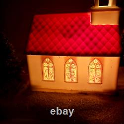 Vtg 50s Noma Lites Musical Light Up Christmas Church Works Plays Silent Night