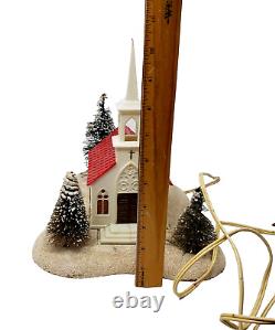 Vtg 50s Noma Lites Musical Light Up Christmas Church Works Plays Silent Night