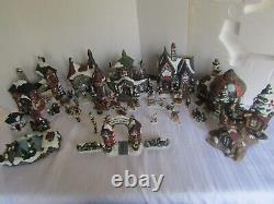 Vtg Kirkland Xmas Set 37 Pcs Porcelain Lighted Santa's Village59979Sell As Is