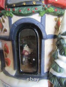 Vtg Kirkland Xmas Set 37 Pcs Porcelain Lighted Santa's Village59979Sell As Is