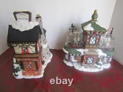 Vtg Kirkland Xmas Set 37 Pcs Porcelain Lighted Santa's Village59979Sell As Is