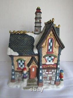 Vtg Kirkland Xmas Set 37 Pcs Porcelain Lighted Santa's Village59979Sell As Is