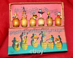 Vtg Occupied Japan Miniature Set Of Ragtime Band Figures Christmas Putz Village