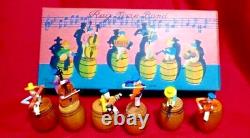 Vtg Occupied Japan Miniature Set Of Ragtime Band Figures Christmas Putz Village