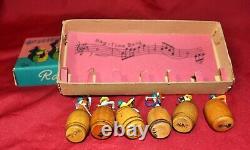 Vtg Occupied Japan Miniature Set Of Ragtime Band Figures Christmas Putz Village