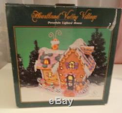 Vtg Rare Light Up Holiday Valley Gingerbread Cookie Christmas Tree House Vilage