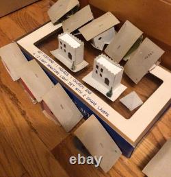 Vtg Sears 12 Piece Lighted Village Set Putz House Church Christmas Japan Mint